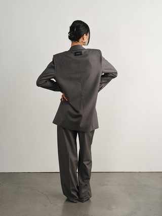 [UNAWARES] Old Money Merino Wool Collar Padded Shoulder Suit