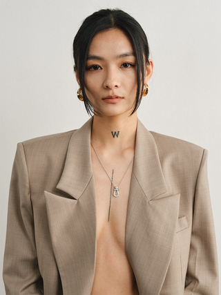 [UNAWARES] Old Money Merino Wool Collar Padded Shoulder Suit