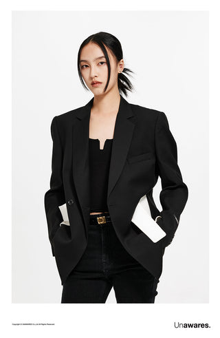 [UNAWARES] Velcro Waist Seal Inlaid Double-Breasted Suit