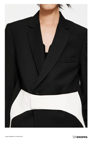 [UNAWARES] Velcro Waist Seal Inlaid Double-Breasted Suit