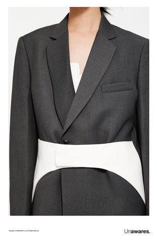 [UNAWARES] Velcro Waist Seal Inlaid Double-Breasted Suit