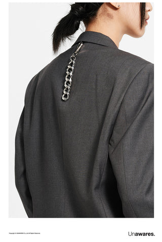 [UNAWARES] Velcro Waist Seal Inlaid Double-Breasted Suit