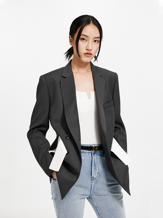 [UNAWARES] Velcro Waist Seal Inlaid Double-Breasted Suit