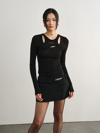 [UNAWARES] Two layer Knitted Long-Sleeved Top