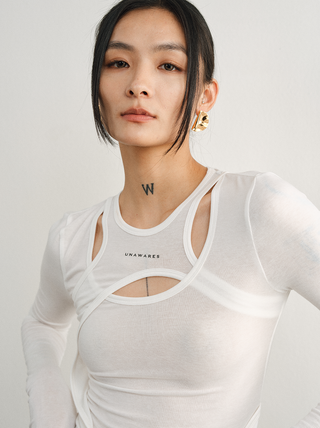 [UNAWARES] Two layer Knitted Long-Sleeved Top
