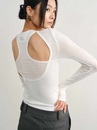 [UNAWARES] Two layer Knitted Long-Sleeved Top