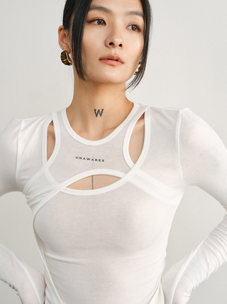 [UNAWARES] Two layer Knitted Long-Sleeved Top