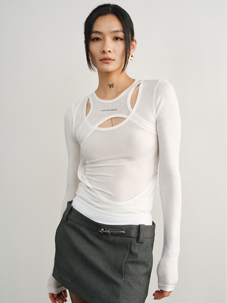 [UNAWARES] Two layer Knitted Long-Sleeved Top