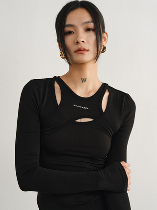 [UNAWARES] Two layer Knitted Long-Sleeved Top