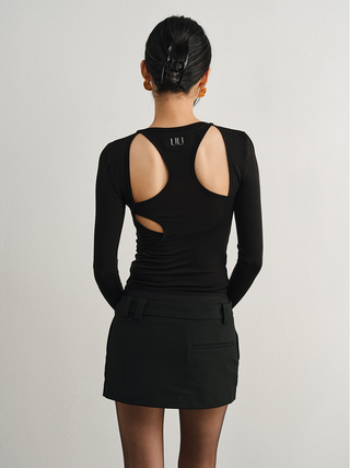 [UNAWARES] Double-Layer Waist Pin Buckle Mini Skirt