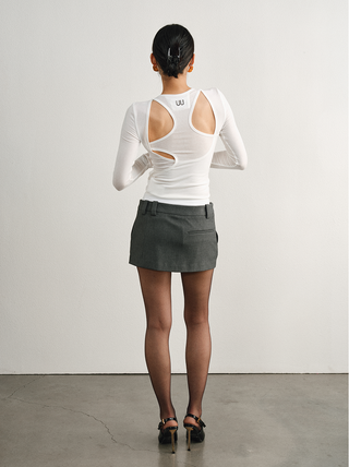 [UNAWARES] Double-Layer Waist Pin Buckle Mini Skirt