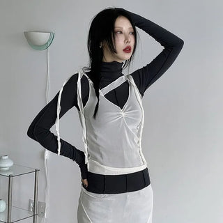 unbal strap shirring sleeveless (3c)