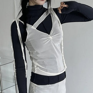 unbal strap shirring sleeveless (3c)