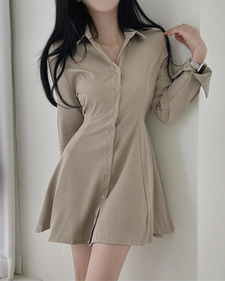 Korean lace-up slim dress