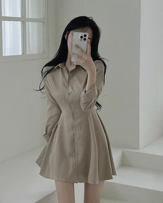 Korean lace-up slim dress