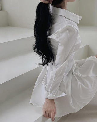 Korean lace-up slim dress