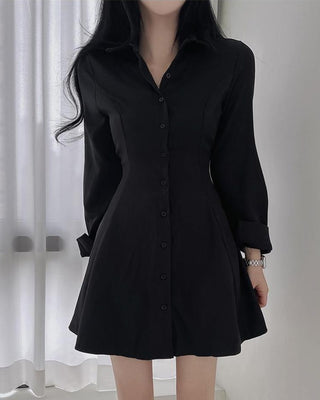 Korean lace-up slim dress