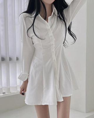 Korean lace-up slim dress