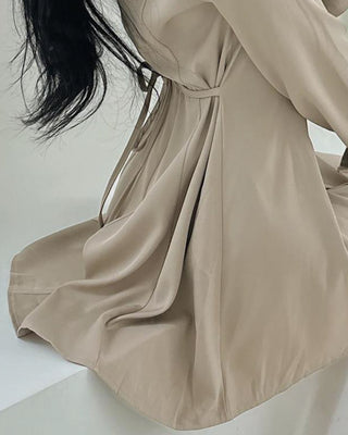 Korean lace-up slim dress