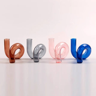 Twist Glass Candlestick Holder
