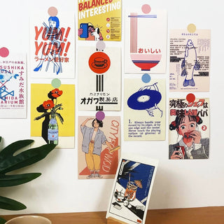 Japanese Vintage Wall Collage Postcards