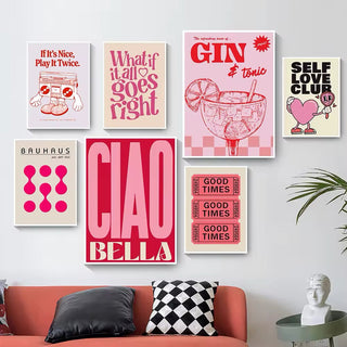 Vintage Pink Canvas Poster