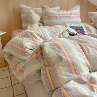 Soft Retro Striped Duvet Cover Set
