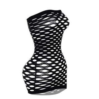 Hollow out net see through tube cut out mini dress