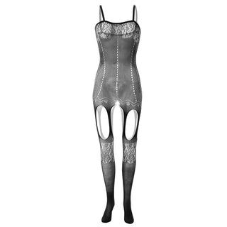 Lace net suspender solid cami bodystocking