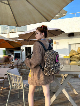 leopard print backpack