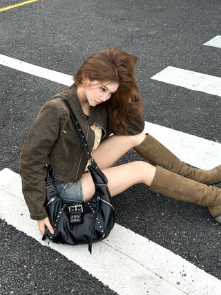 wax leather satchel
