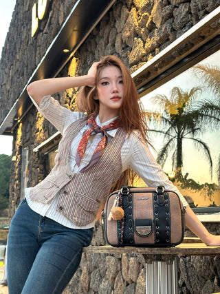 suede Boston bag