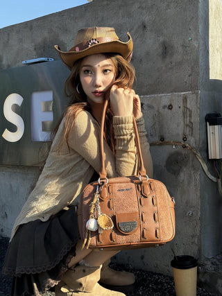 suede Boston bag