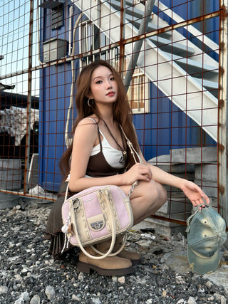 suede Boston bag