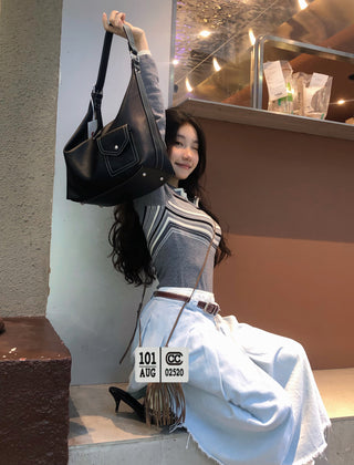 black crossbody tote
