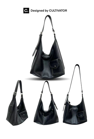 black crossbody tote