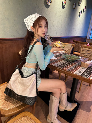 distressed messenger tote