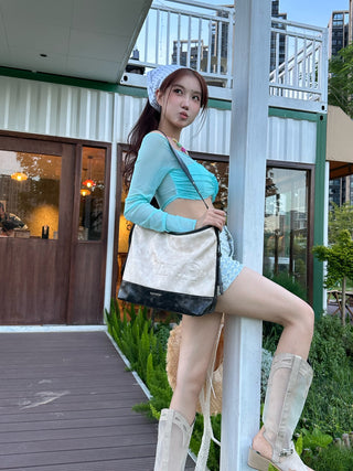 distressed messenger tote