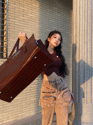 stone pattern tote
