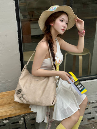 double buckle tote