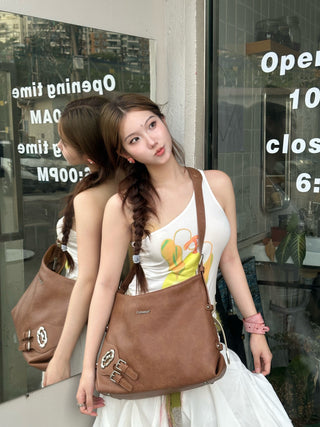 double buckle tote