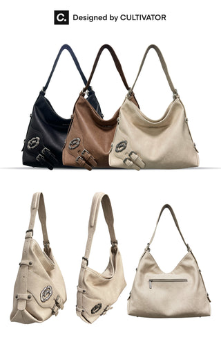 double buckle tote