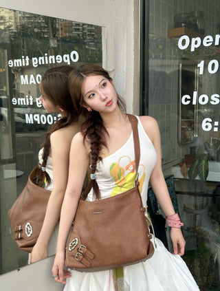 double buckle tote