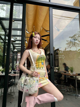 rainbow ripped tote