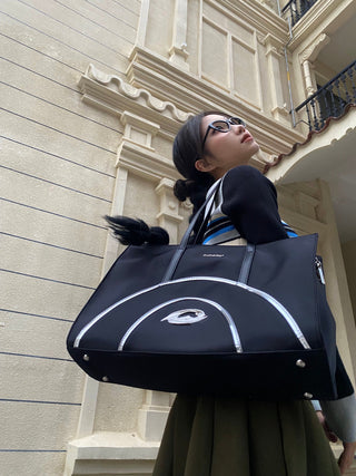 black nylon tote