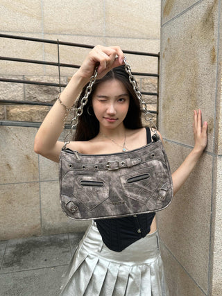 tie-dye denim bag