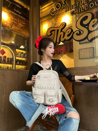 wax leather backpack