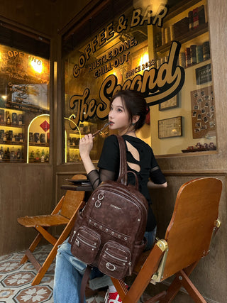 wax leather backpack