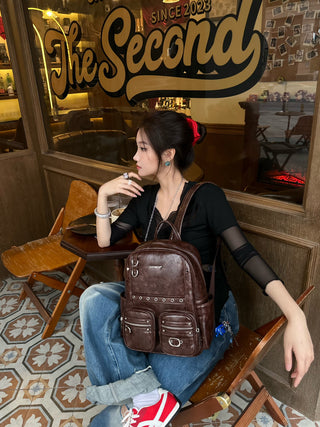wax leather backpack