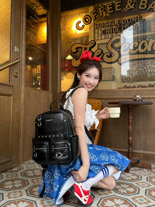 wax leather backpack